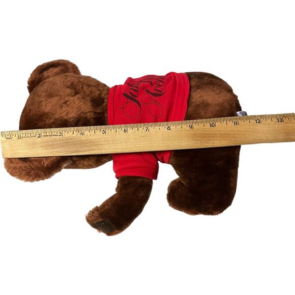 Saks Fifth Avenue Brown Teddy Bear Plush Steven Smith Red Shirt Stuffed Animal - Picture 7 of 16